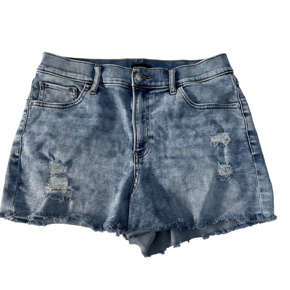 Express High Rise Denim Shorts Size 8 Ripped Distressed Daisy Dukes‎